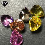 冰花闪耀切工梧州天浩珠宝锆石批发梨形水滴彩色人工宝石首饰配件
