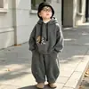 Conjunto de Felpa Forrado para Niños Otoño Invierno 2025 Nuevo Niños Bebé Sudadera Conjunto de Dos Piezas Niños Ropa Deportiva Engrosada