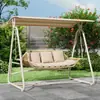 Silla Mecedora para Patio Exterior, Sillón de Jardín para Villa, Silla Hamaca Doble de Balcón de Moda, Silla Mecedora Doble para Exterior