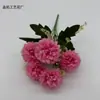 Crisantemo de bola de simulación de 5 púas y 5 cabezas, flor de seda, ramo de flores artificiales multicolor, flor de guía para camino de boda en casa, materiales florales decorativos, venta al por mayor