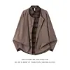 Suéter de Punto Tejido Patchwork a Cuadros Falso de Dos Piezas Estilo Old Money para Hombre, Cárdigan de Diseño Otoñal, Chaqueta Abrigo tipo Béisbol Holgada