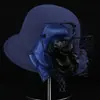 Chapéu de Lã com Flor de Pena Novo Outono e Inverno Feminino Britânico Vintage Casual Chapéu de Pescador Moda Malha Pequena Aba Chapéu Bacia