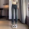 Jeans Cigarrillo Vintage para Mujer, Forro Polar de Invierno 2024 Nuevos de Tiro Alto Petite Cropped Rectos Elásticos de Moda