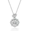 Colar Pingente Cruzado Venda Quente Milênio Corte Rosa Flor Rosa Primavera Conjunto de Brincos Cor Tesouro Alto Luxo Feminino