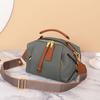 Nova Bolsa Feminina Estilo Coreano, Versátil Couro de Vaca de Primeira Camada, Cor Contrastante, Linda Bolsa Tira Colo Feminina, Bolsa Travesseiro de Ombro, Couro Macio, Bolsa de Motociclista de Couro Genuíno