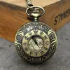 Comercio exterior punto caliente nuevo creativo hueco retro patrón de engranaje de giro Reloj de bolsillo de bronce