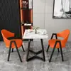 Mesa y sillas de reunión de estilo nórdico, moda italiana, lujo ligero; mesa de recepción y negociación de negocios de alta gama, mesa de ocio para patio