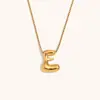 Collar de Diseño de Nicho de Moda Transfronterizo Ins Europeo y Americano Acero Inoxidable Chapado en Oro de 18 Quilates Collar con Letras de Burbuja de Alta Gama para Mujer