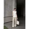 Top de Moda Casual Francés para Verano 2026 con Mangas Cortas de Punto Plisado con Volantes para Transmisión en Vivo y Distribución
