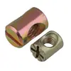 Tuerca Martillo de Zinc de Color en Forma de Cruz con Agujero Horizontal, Tuerca Martillo Cilíndrica, Conector de Muebles Bicolor en Forma de Cruz, Tuerca de Forma Especial