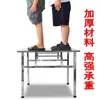 Mesa de comedor cuadrada, engrosada, portátil, adecuada para puestos callejeros, barbacoa, escritorio, banco de trabajo, mesa plegable de acero inoxidable