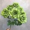 Tecido de lã 7 cabeças buquê de rosa diamante flor de simulação flor rosa flor de casamento material de flor flor de mão decoração de casa flor artificial