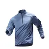 Camiseta esportiva masculina de secagem rápida, com meio zíper e mangas compridas para primavera, adequada para ciclismo, corrida e fitness