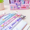 Regla de Sanrio de dibujos animados, creativa, para estudiantes, linda escala, marcapáginas, regla, divertidos útiles escolares para niños, papelería