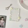 Versão Coreana da Garota Caçadora de Estrelas Porta-Cartões com Pingente de Estrela Colorido Porta-Exibição de Cartão Pequeno Transparente de 3 polegadas Porta-Cartões Polaroid Porta-Cartão Rígido