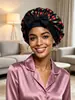 Nuevo Superventas Transfronterizo de Amazon: Gorro de ducha grande con visera ancha y cola larga para atar, con estampado de cinta, popular superventas transfronterizo