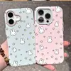 Aplicável à capa de celular iPhone 17 Pro Max Apple 16 Fofa estilo coreano 15 Pro À prova de queda 14 Estrelas Espalhadas Coelho