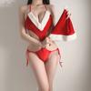 Yiyo - Ropa interior sexy para mujer, vestido navideño, pijama de una pieza con cordones, uniforme de tentación, conjunto de cosplay 8344