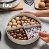 FUU plato de exhibición de frutos secos de lujo ligero Plato para frutos secos de Año Nuevo Caja de almacenamiento para sala de estar en casa Mesa de centro Plato de fruta de alta gama