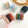 Estilo Coreano 50 Cajas Banda de Cuero Estilo ins Anillo para el Cabello Cuerda Elástica Alta para el Cabello de Mujer Celebridad de Internet Explosivo Color Té con Leche Cuerda Simple para la Cabeza