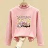 Camiseta Térmica Infantil Camada Base Outono e Inverno Versátil Gola Alta Média Top Quente de Manga Longa para Meninas
