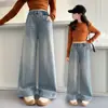 Jeans para Niñas 2026 Nuevo Estilo para Niños Mayores, Pantalones de Pierna Ancha Rectos Sueltos de Moda para Primavera/Otoño para la Escuela
