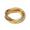 Anillo Femenino de Tres Anillos Liso de Moda Transfronterizo Europeo y Americano, Anillo Elegante y Creativo para el Dedo Índice