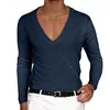 Serie de Ropa de Verano para Hombre Europea y Americana Transfronteriza 2024 AliExpress Amazon Estación Independiente Nueva Camiseta Lisa de Cuello en V