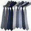 Corbata de Algodón Gris Tejida a Mano, Lana Color Sólido, Patrón Estilo Coreano, Larga Estilo Universitario, No Necesita Atarse, Corta, Oscuro, Gris Claro, Azul, Gris, Negro