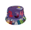 Comércio exterior chapéu de pescador infantil estampa de desenho animado chapéu balde para bebê feminino novo de verão chapéu de sol para meninos atacado T491