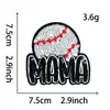 Esportes Rugby Luva de Beisebol Laço Xadrez Preto e Branco Mama Lantejoula Miçanga Bordado Plano Patch
