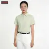 Camisa Polo Transpirable de Seda Helada de Secado Rápido para Mujer, Camiseta Estampada de Manga Corta de Secado Rápido al por Mayor, Ropa de Trabajo de Media Manga