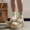 Zapatos de Algodón Birken con Suela Gruesa para Aumentar la Altura, Felpa, Ropa de Abrigo de Invierno para Mujer, Nuevo Estilo 2026, Para Personas Bajas, Zapatos Retro Cálidos Peludos
