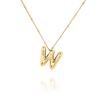 Colar de Ouro 14K Banhado a Cobre 26 Letras Pingente de Pescoço Corrente Bolha Letras Colar Colar Letras de Biscoito Colar Fronteira Cruzada