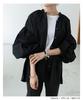 Camisa feminina de manga lanterna com design de nicho chique de primavera da Coreia do Sul, gola redonda, abotoamento pequeno, com cadarço, solta e combinando