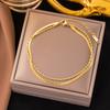 Pulseira de aço inoxidável de alta qualidade, nicho, não desbota, best-seller transfronteiriça, para menina, corda vermelha Pérola, pulseira de Trevo, joia