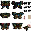 Arte de Arranhar Borboleta Colorida Transfronteiriça DIY Arte de Arranhar Infantil Pendurada Papel Criativo de Arte de Arranhar