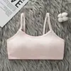 Camiseta regata para período de treinamento para meninas da escola, roupa íntima de algodão para crianças mais velhas de 9 a 12 anos, sutiã anti-impacto para meninas do ensino fundamental, transfronteiriço