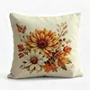 Funda de almohada floral retro americana de otoño con estampado de rosas, funda de cojín para sofá de casa de Acción de Gracias, superventas transfronteriza