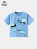 Suministro Transfronterizo Camiseta de Manga Corta Infantil Primavera/Verano 2026 con Diseño de Coche de Dibujos Animados, Top Casual Infantil de Cuello Redondo, Ropa en Stock