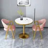 Conjunto de Mesa e Cadeiras para Varanda de Apartamento Pequeno Estilo Nórdico Casual, Mesa de Recepção Simples para Escritório de Vendas e Loja de Chá