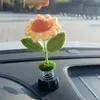 25 Novos Ornamentos Criativos Transfronteiriços de Flor Artificial com Cabeça Mexedora para Carro Acessórios de Interior de Carro Artesanais Suprimentos Decorativos Atacado