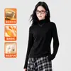 Camiseta Térmica de Gola Alta para Primavera e Outono Feminina, Corte Justo, Emagrecimento, Toque de Luxo, Camiseta Versátil de Manga Longa