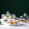 Tapa de Vidrio Transparente para Alimentos Tapa para Pasteles con Asa Sólida Calciocálcico Doméstica a Prueba de Polvo Tapa para Mantener Fresco Tapa de Exhibición para Bocadillos