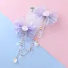 Novo Grampo de Cabelo Laço Infantil Fofo Sereia Pérola Franja Corrente de Testa Tiara de Princesa Acessórios de Cabelo