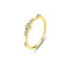 Anillo de Moda Shein Más Vendido de Plata de Ley S925 con 7 Diamantes Pequeños, Anillo Pequeño para Mujer Estilo Coreano y Japonés, Anillo de Zirconia Microincrustado