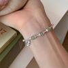 Pulsera de plata rota de jade de estilo nacional para mujer, moda de lujo ligero, pequeña, estilo chino nuevo, segura y feliz, versátil, pulsera de alta gama