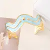 Europa y Estados Unidos transfronterizo nuevo acero inoxidable gota de aceite pintado al óleo pulsera abierta exagerada para mujer chapado en oro de 18K pulsera venta al por mayor
