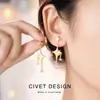 Brincos de Estrela de Quatro Pontas com Gradiente Doce e Fresco para Meninas, Estilo Fresco, Fofo, Nicho, Brincos Dopamina, Versátil, Simples, Elegante