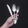 Cuchillo, Tenedor y Cuchara de Manicura de Acero Inoxidable, Cuchillo, Tenedor y Cuchara para Filete de Hotel, Cuchara para Postre y Café de Restaurante, Tenedor para Frutas, Juego de Cubiertos Occidentales